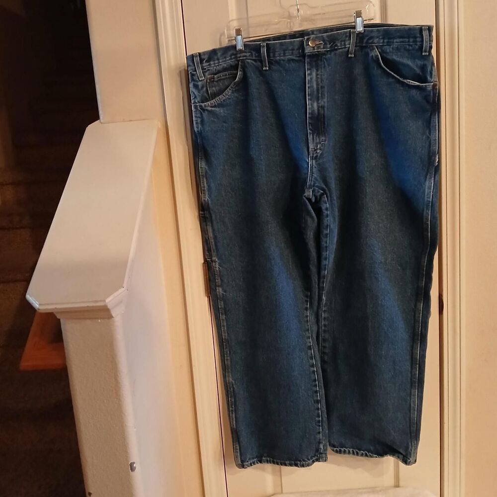 Y2K Style Dickies Denim Carpenter Straight Leg Blue Jeans Men's 46x32 Utility